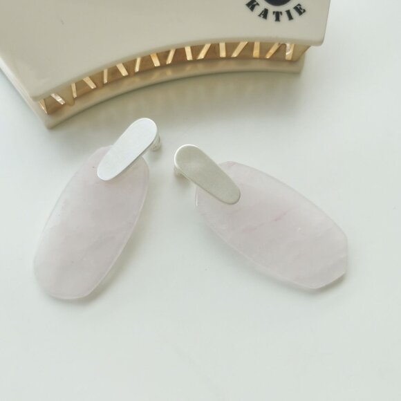 Alicia Bonnie Cathy Silver Rose Quartz Earrings - Picture 3 of 4